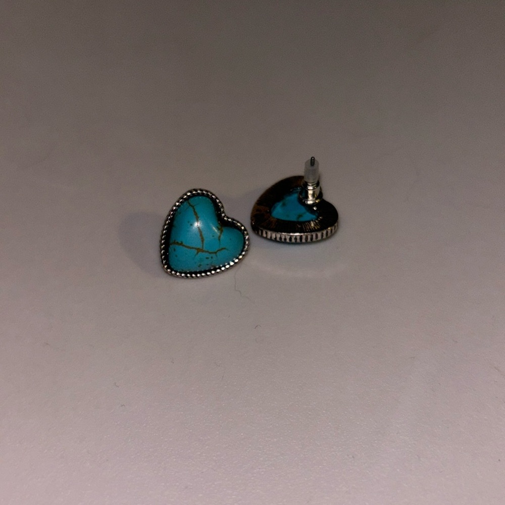 Turquoise heart earrings